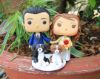 Picture of Mini Funko Pop Bride & Groom with Dogs Wedding Cake Topper