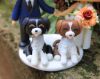 Picture of Mini Funko Pop Bride & Groom with Dogs Wedding Cake Topper