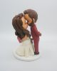 Picture of Custom Wedding Cake Topper with Dogs, Wedding Anniversary Gift for Dog Lovers, Hollywood wave hairstyle bride