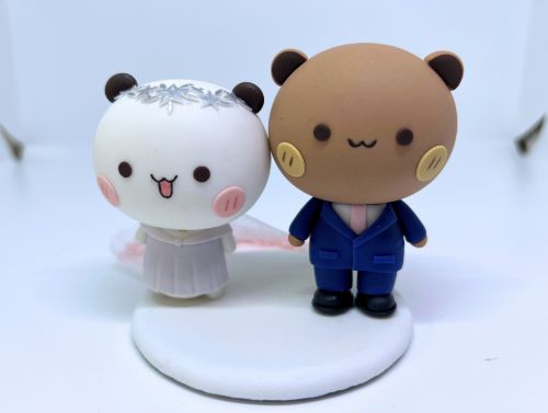 Picture of Mitao Panda Budu Dudu Wedding Cake Topper, Mitao Panda fan wedding gift, Budu Dudu wedding cake topper