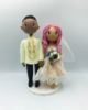 Picture of Barong Groom & Pink Hair Bride Wedding Cake Topper, Filipino Wedding Cake Topper