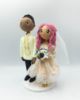 Picture of Barong Groom & Pink Hair Bride Wedding Cake Topper, Filipino Wedding Cake Topper