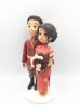 Picture of Chinese Bride & Cambodian Groom Wedding Cake Topper, Cheongsam Cake Topper, Qipao Cake Topper