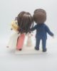 Picture of From Long Distance to Married wedding cake topper, Destination Wedding Cake Topper with Dogs, Travel Wedding Cake Topper