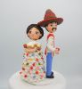 Picture of Traditional Mexican Wedding Cake Topper, Chiapaneco Dress and Poncho Wedding Cake Topper, Maracas & Sombrero