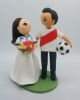 Picture of Soccer Fans Wedding Cake Topper, Custom Gift for Soccer Fans, Soccer Jersey Wedding Cake Topper