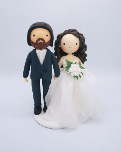 Picture of Biker Wedding Cake Topper, Motorcycle wedding cake topper, Motorbike couple cake topper