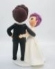 Picture of Superman Wedding Cake Topper, Purple Short Hair Bride & Superman Groom Topper, DC Fans Wedding