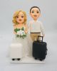 Picture of Traveler Wedding Cake Topper, Destination Wedding Cake Topper, Flight Attendant Wedding Cake Topper