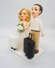 Picture of Traveler Wedding Cake Topper, Destination Wedding Cake Topper, Flight Attendant Wedding Cake Topper