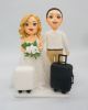 Picture of Traveler Wedding Cake Topper, Destination Wedding Cake Topper, Flight Attendant Wedding Cake Topper