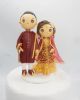 Picture of Indian Wedding Cake Topper, Personalized Saree Wedding Centerpiece, Red & Gold wedding theme