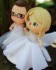 Picture of Bride & Bride Animal Crossing Wedding Cake Topper,  Lesbian Gamer Wedding Couple, Same sex wedding