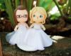 Picture of Bride & Bride Animal Crossing Wedding Cake Topper,  Lesbian Gamer Wedding Couple, Same sex wedding