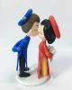 Picture of Kissing Ao Dai Wedding Cake Topper, Vietnam Traditional Wedding Cake Topper, Anniversary Gift for Vietnam Couple