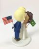 Picture of US & Brazil Wedding Cake Topper, Interracial Wedding Topper, Flag Wedding Cake Topper