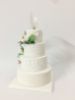 Picture of Custom Wedding Cake Ornament, First Year Married Anniversary Gift, 4 tiers cake with topper cake replica figurine