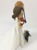 Picture of Wine Lover Bride & Star Wars fan groom Wedding Cake Topper, Wedding Cake Topper with Dogs