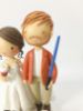 Picture of Wine Lover Bride & Star Wars fan groom Wedding Cake Topper, Wedding Cake Topper with Dogs