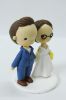 Picture of Classic Wedding cake topper, Nerdy Bride Figurine, Glasses Wife Topper, Unique Anniversary Cake Topper