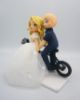 Picture of Bicycle Wedding Cake Topper, Muscular Groom and Beautiful Bride, First Date Wedding Cake Topper