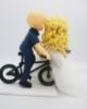 Picture of Bicycle Wedding Cake Topper, Muscular Groom and Beautiful Bride, First Date Wedding Cake Topper