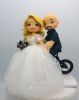 Picture of Bicycle Wedding Cake Topper, Muscular Groom and Beautiful Bride, First Date Wedding Cake Topper