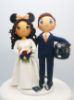 Picture of Motorcycle Racer Groom & Minnie Mouse Bride Wedding Cake Topper, Traveler and Gamer wedding cake topper
