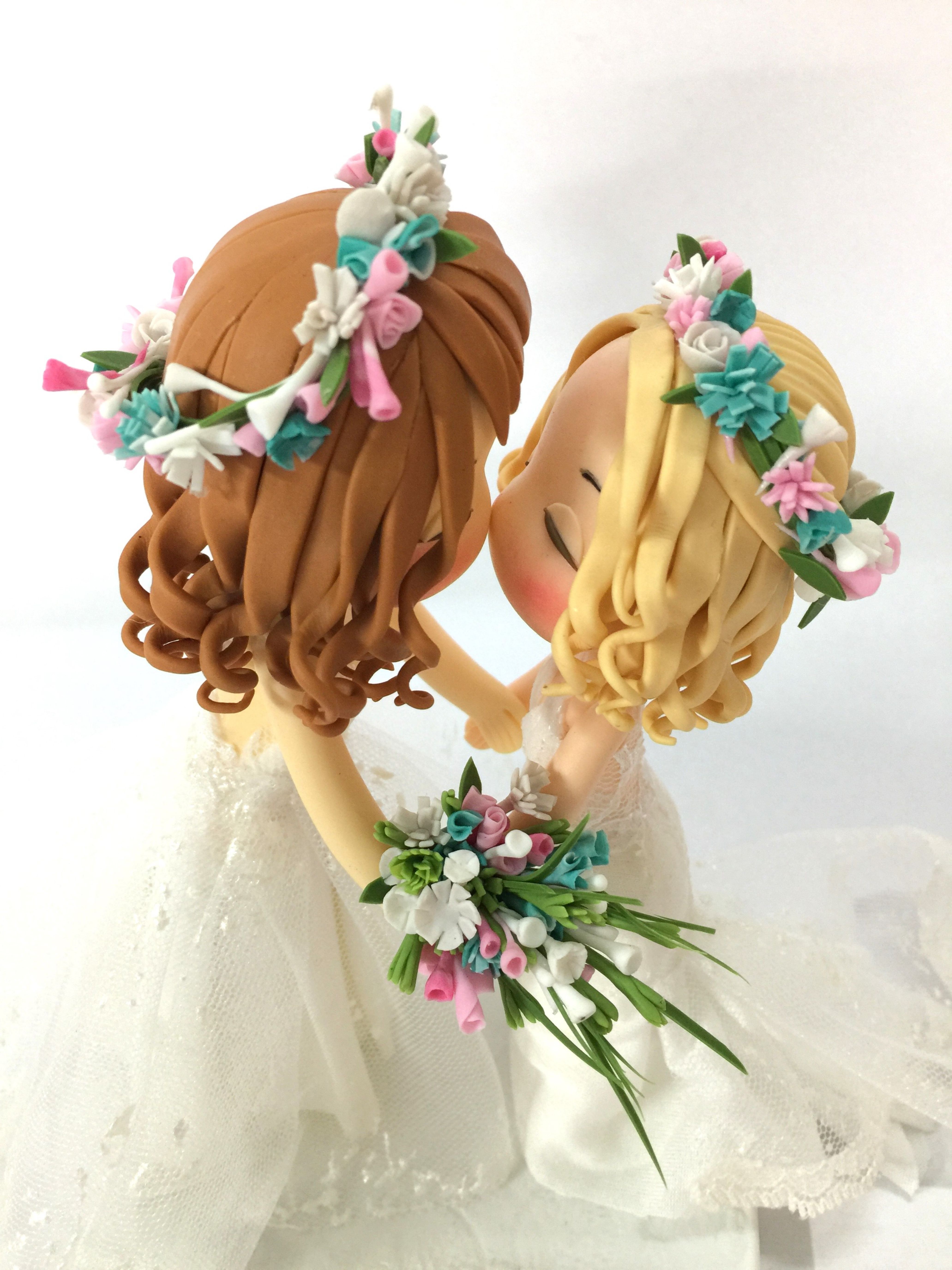 Picture of Gorgeous Bride & Bride Wedding Cake Topper, Same sex wedding cake topper, Wedding Gift Ideas For Lesbian couple