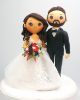 Picture of Bride & Groom Wedding Cake Topper, Net Wedding Dress Bridal Dress