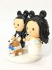 Picture of Mickey Bride & Groom Wedding Cake Topper with Dog, Disney Themed Wedding, Wedding Gifts for Dog Mama