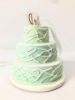 Picture of Custom Mint Wedding Cake With Topper Ornament, 10th Year Wedding Anniversary Gift idea, Mini Wedding Cake Replica