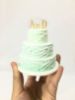 Picture of Custom Mint Wedding Cake With Topper Ornament, 10th Year Wedding Anniversary Gift idea, Mini Wedding Cake Replica