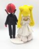 Picture of Sailor Moon & Deadpool Wedding Cake Topper, Custom Commission Wedding Cake Topper, Gifts for Anime & Comics Fans