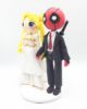 Picture of Sailor Moon & Deadpool Wedding Cake Topper, Custom Commission Wedding Cake Topper, Gifts for Anime & Comics Fans