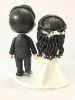 Picture of Beautiful wedding cake topper, Fringe Hairstyle Bride & Side Swept groom topper, Off Shoulder wedding gown