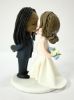 Picture of Dreadlocks Groom Wedding Cake Topper, Interracial Couple Wedding Cake Decor, Wedding Gifts for Mixed Race Crouples