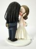 Picture of Dreadlocks Groom Wedding Cake Topper, Interracial Couple Wedding Cake Decor, Wedding Gifts for Mixed Race Crouples