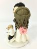 Picture of Kissing Mr. & Mrs. Wedding Cake Topper, Dog Lovers Wedding Theme, Sakura bouquet, Japanese theme