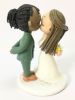 Picture of Dreadlocks wedding cake topper, Afro Bun Groom & Updo Bride Wedding Cake Topper