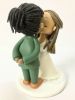 Picture of Dreadlocks wedding cake topper, Afro Bun Groom & Updo Bride Wedding Cake Topper