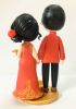 Picture of Traditional Chinese Bride & Groom Wedding Cake Topper, Ma Gua Groom & Cheongsam Bride Wedding Topper