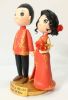 Picture of Traditional Chinese Bride & Groom Wedding Cake Topper, Ma Gua Groom & Cheongsam Bride Wedding Topper