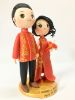 Picture of Traditional Chinese Bride & Groom Wedding Cake Topper, Ma Gua Groom & Cheongsam Bride Wedding Topper