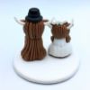 Picture of Highland Cattle Wedding Cake Topper, Long-Haired Buffalo Bride & Groom