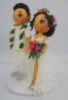 Picture of Hawaiian Themed Tropical Wedding Cake Topper,  Split Dress Bride, Beach Destination Wedding