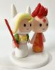 Picture of Fiona & Flame Prince Wedding Cake Topper, Adventure Time Wedding Cake Topper, Sitcom Inspire Wedding Centerpiece