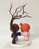 Picture of Cherry Blossom wedding cake topper, Japan Wedding Cake Topper, Kimono Wedding Cake Topper