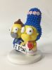 Picture of The Simpsons Wedding Cake Topper, I D'OH sign Wedding Cake Topper, Marge & Homer Wedding Figurine