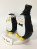 Picture of Penguin Bride & Groom Wedding Cake Topper, Animal Lovers Wedding Theme, Bridal Flower Crown Cake Topper